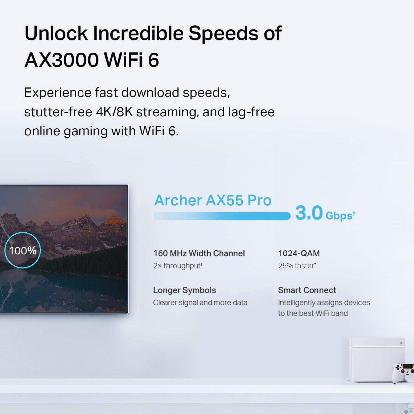 TP-Link AX3000 WiFi 6 Router (Archer AX55 Pro) - Multi Gigabit Wireless Internet, 2 x 2.5 Gbps Ports, Dual Band, VPN Router, OFDMA, MU-MIMO, USB 3.0 Port, WPA3, Compatible with Alexa